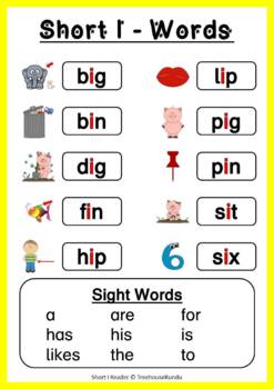 Short I Vowel Reader & Worksheets & Flashcards: Tim the Pig by