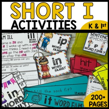 Preview of Short I Word Families ill, in, ip, it Word Family Worksheets & Fluency Games