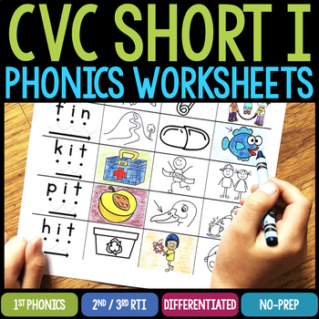 Preview of Short I CVC Words Worksheets & Activities - Blending Phonics Word Families