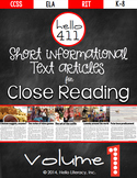 Short Text for Teaching Text Structure {Vol.1} 21st Century Informational Text
