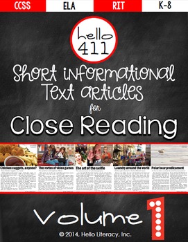 Preview of Short Text for Teaching Text Structure {Vol.1} 21st Century Informational Text