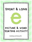 Short & Long E Picture & Word Sort