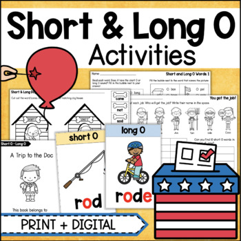 Preview of Short & Long O Vowel Phonics Worksheets Intervention CVC to Silent E Words