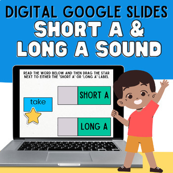 Preview of Short & Long Vowel Sounds a e i o u: Digital Google Slides Phonics Activities