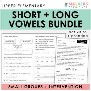 Preview of Short + Long Vowels Bundle - Targeted Instruction Small Groups and Intervention