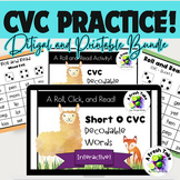 Short O CVC Digital + Printable Roll, Click, & Read Words/