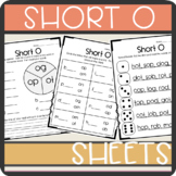 Short O CVC words Worksheets- Spinner, Roll and Read, Prac