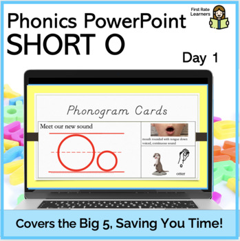 Preview of Short O Vowel (CVC) Day1 Phonics Phonemic Awareness Digital PowerPoint 