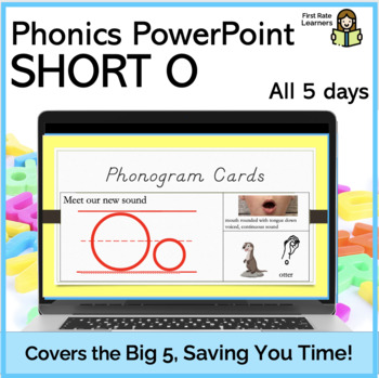 Preview of Short O Vowel (CVC) 5 Day Bundle Phonics Phonemic Awareness Digital PowerPoint