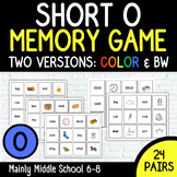 Short O Vowel Memory Match Game