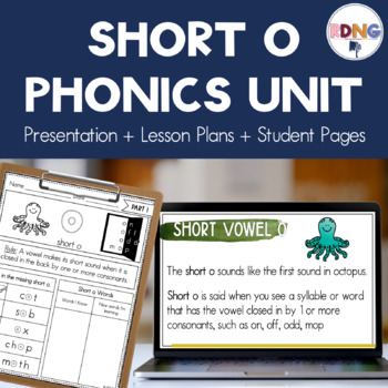 Preview of Short O Vowel Sound Phonics Unit Lesson Plans and Activities