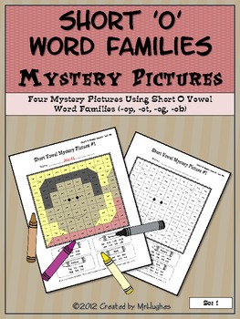 Short O Vowel Word Families Mystery Pictures By Created