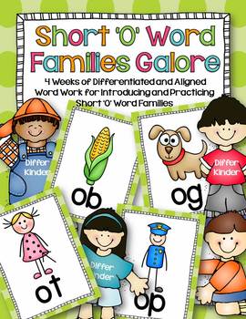 Preview of Short 'O' Word Families Galore Bundle- Differentiated and Aligned