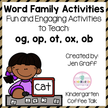 Short O Word Families Word Work Activities Og Op Ot Ox Ob Tpt