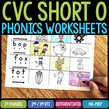 Preview of Short O CVC Words Worksheets & Activities - Word Families Phonics Blending