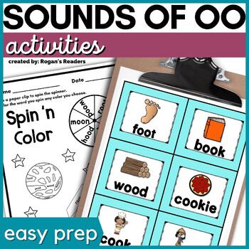 Preview of Short OO and Long OO Activities with Sounds of OO Worksheets
