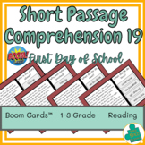 Short Passage Reading Comprehension Boom Cards™ | Deck 19