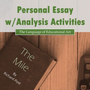 Preview of Short Personal Essay w/ Analysis Activities – High School ELA – CCSS Rubric