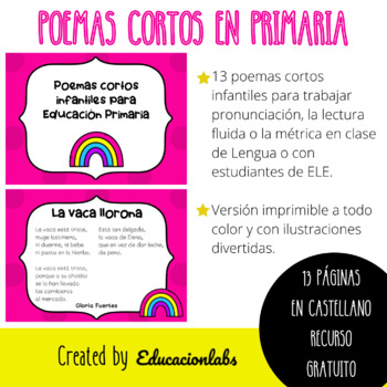 Preview of Short Poems for Kids in Spanish