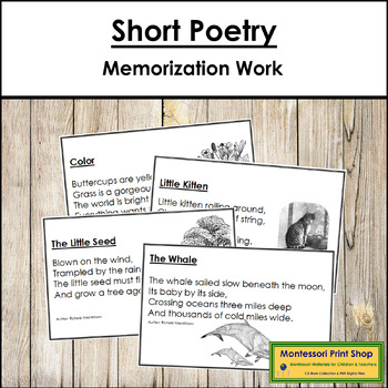Preview of Short Poetry - 10 Poems for Memorization - Preschool & Primary