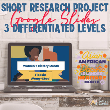 Preview of Short Research Project for Grades 6-12- AAPI Heritage Month Biography Research