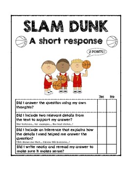 Preview of Short Response Checklist (Student Self-Assessment)