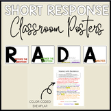 Short Response Writing Strategy Classroom Posters (Color-Coded)