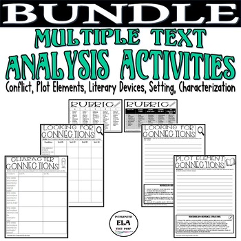 Preview of Literary Analysis Reading and Writing Activities Multiple Texts