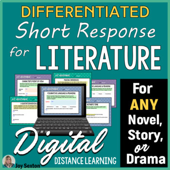 Preview of Short Response for ANY Literature - DIGITAL Resource - Differentiated 3 Levels