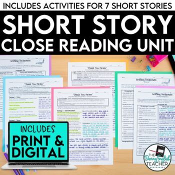 Preview of Short Stories Close Reading Literary Analysis Bundle - PRINT + DIGITAL