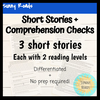 Preview of Short Stories + Differentiated passages and questions