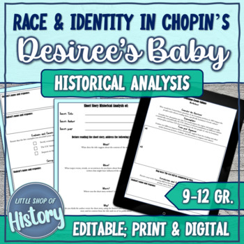 Preview of Desiree's Baby by Kate Chopin | Race and Identity US History Analysis