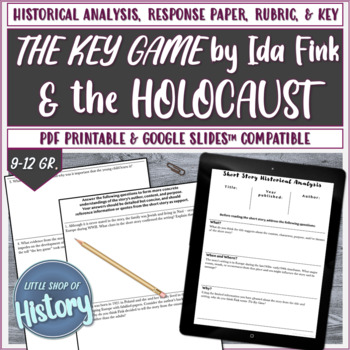Preview of The Holocaust and WWII, The Key Game by Ida Fink Historical Analysis