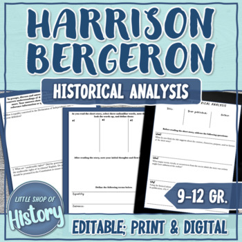 Preview of Harrison Bergeron and Fairness vs. Equality Short Story Historical Analysis