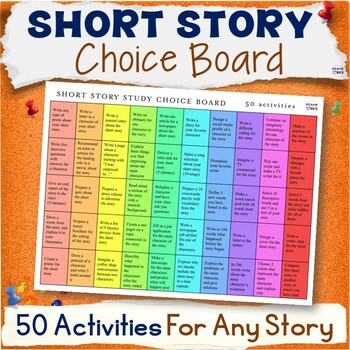Preview of Short Stories Activities Choice Board, Reading Review For Any Story