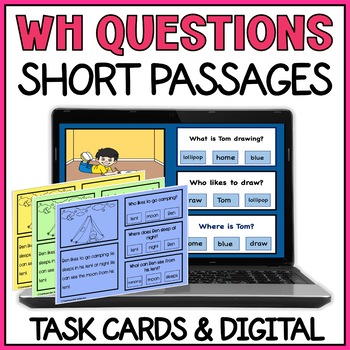 Preview of WH Questions Picture Cards 1 - Short Stories Comprehension - Special Education