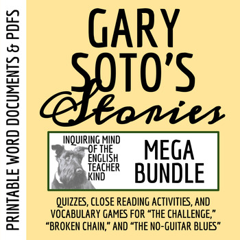 Preview of Short Stories by Gary Soto - Quizzes, Close Readings, and Vocabulary Games