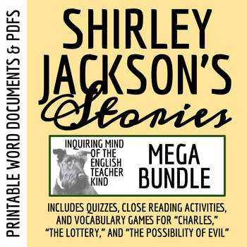 Preview of Short Stories by Shirley Jackson - Quizzes, Close Readings, and Vocabulary Games