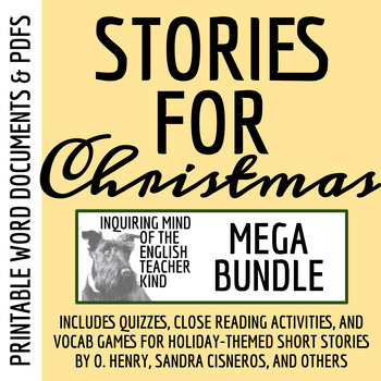 Preview of Short Stories for Christmas Quizzes, Close Readings, Vocabulary Games, and Test