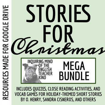 Preview of Short Stories for Christmas Quizzes, Close Readings, and Vocab Games (Google)
