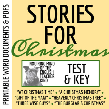 Preview of Short Stories for Christmas Test and Answer Key with Study Guide