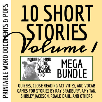 Preview of High School Short Stories Quiz, Close Reading, and Vocab Games Bundle (Vol. 1)