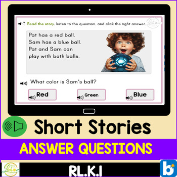 Preview of Short Stories with Comprehension Questions| Boom Cards | Digital resource