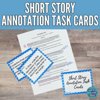 Preview of Short Story Annotation and Analysis Task Cards for ANY Fiction Text