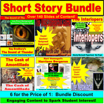 Preview of Short Story PowerPoint Bundle: 7 Stories in One Digital Lessons