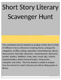 Short Story Literary Terms Scavenger Hunt for Grades 6-12