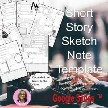 Preview of Short Story Sketch Note Template, Graphic Organizers Digital Activity