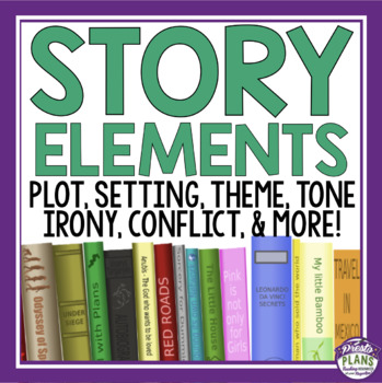 Preview of Story Elements Introduction - Short Story Elements Slides, Review Game, & Quiz