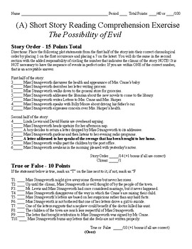 Preview of Short Story Test - The Possibility of Evil