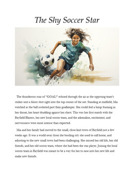 Preview of Short Story: The Shy Soccer Star - Reading Comprehension